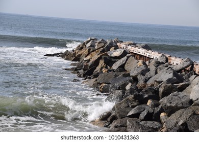 Rocks At Dockweiler State Beach, Los Angeles, California. 