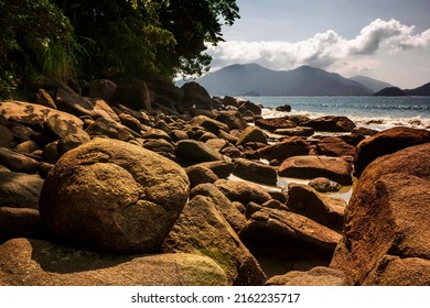 Rocks In The Fortaleza Beach In Ubatuba Brazil