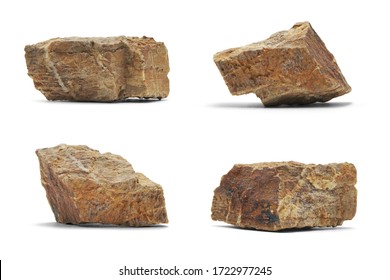 Rocks Isolated On White Background.