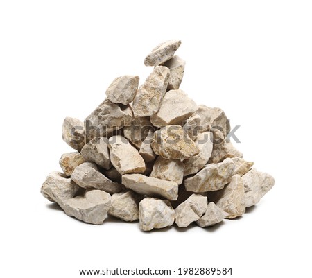 Rocks mound, stone pile isolated on white background