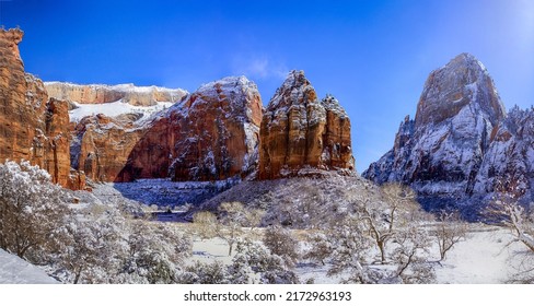 The rocks of the mountain canyon in the snow in winter. Snowy canyon rocks. Canyon rock in snow. Canyon snowy rocks landscape - Shutterstock ID 2172963193