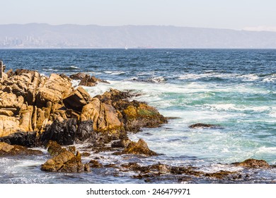 Rocks near the Coast of Chile of the Pacific Ocean
