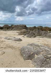 Rocks On A Beach In Bretagne France