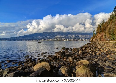 rocks on a beach in Stanley Park, Vancouver, Canada