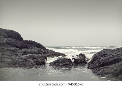 Rocks on a coast line at Tofino, BC, Canada