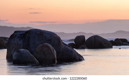 rocks on sunset