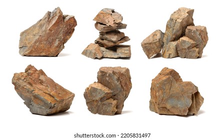 Rocks on a white background - Shutterstock ID 2205831497