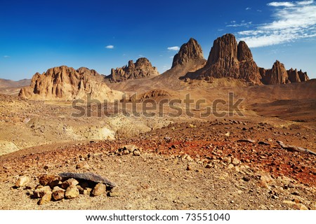 Rocks in Sahara Desert, Hogar mountains, Algeria
