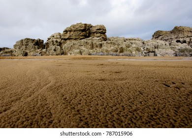 Rocks And Sandy Beach Sandy Bay Porthcawl