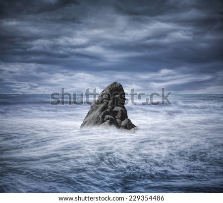 Similar – Beautiful scenery of the coast in the ocean at night