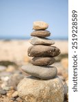 Rocks stacked on top of each other Duck Harbor Wellfleet Massachusetts 