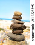 Rocks stacked on top of each other Duck Harbor Wellfleet Massachusetts 