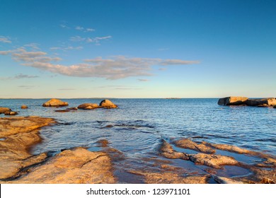 Rocky Baltic Sea In Sweden