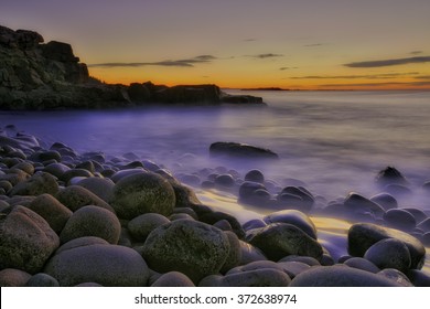 A Rocky Beach At Acadia National Park.  