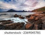 The rocky beach at Elgol on the Isle of Skye in Scotland