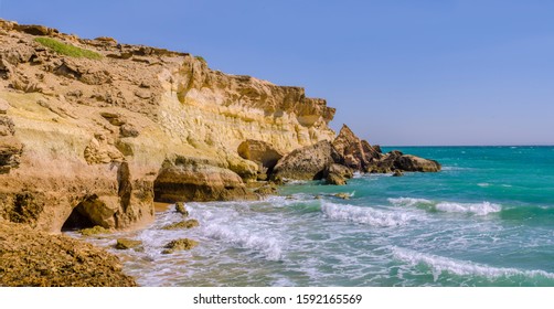 a rocky beach in gheshm island in iran