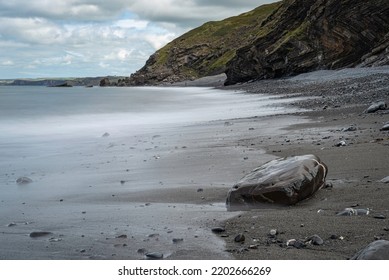 Rocky Beach Long Exposure Landscape Photo