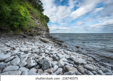 Rocky Beach Near Picton Ontario On Lake Ontario.