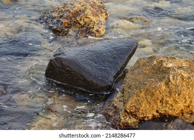 Rocky Beach On The Red Sea Coast, In Jeddah, Saudi Arabia