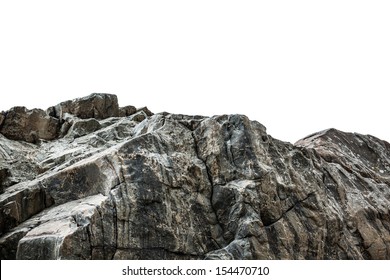 Rocky Cliff At A Park Isolated On A White Background