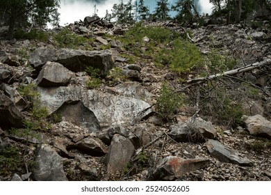 Rocky Cliffside Covered in Dense Forest Greenery - Powered by Shutterstock