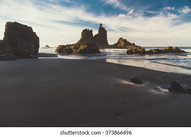 Rocky coast of Benijo beach (Playa de Benijo), Tenerife island, Spain - Powered by Shutterstock