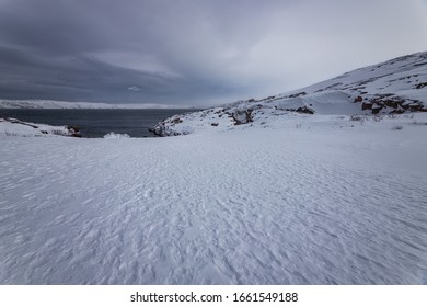 Rocky coast of the Kola Peninsula, Barents sea, Arctic ocean