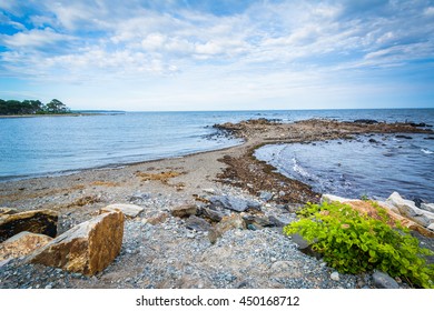 Rocky Coast In Rye, New Hampshire.