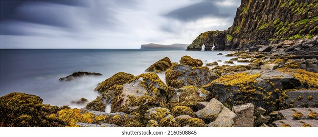 Rocky coast scenery of mountain ocean. Ocean rocky coast scenery - Powered by Shutterstock