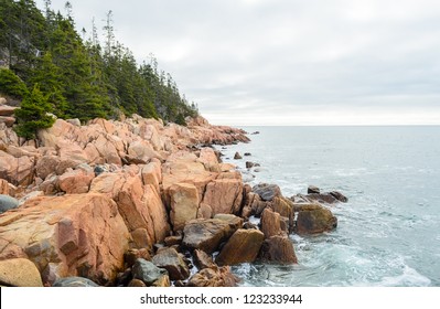 rocky coast at sunrise at Acadia National Park in Maine - Powered by Shutterstock