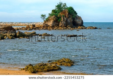 Rocky coastal scenery at Kemasik, Kemaman, Terengganu, Malaysia