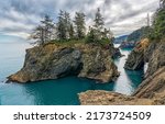 Rocky coastline of Karelia, Russia. Karelia coastline nature in Russia