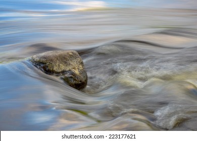 Rocky Detail Of Flowing River