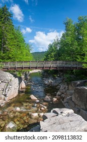 The rocky gorge scenic area on kancamagus Highway on the swift river in Albany new hampshire on a sunny day. - Shutterstock ID 2098113832