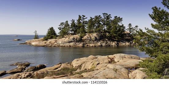 Rocky Island On Georgian Bay In Ontario