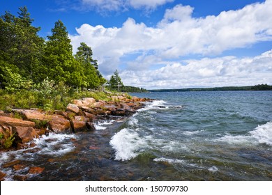 Rocky lake shore of Georgian Bay in Killbear provincial park near Parry Sound, Ontario, Canada. - Powered by Shutterstock