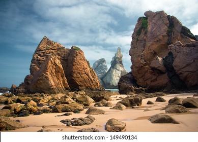 Rocky Landscape Of Ursa Beach In Portugal 