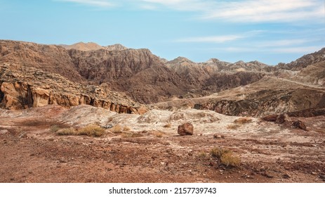 Rocky mountains landscape near Feifa, Jordan
