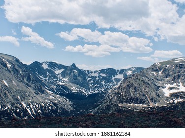 
Rocky Mountains Scenic Overlook Area. Cross Country Road Trip Stop