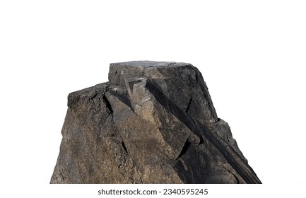 Rocky podium isolated on white background - Shutterstock ID 2340595245