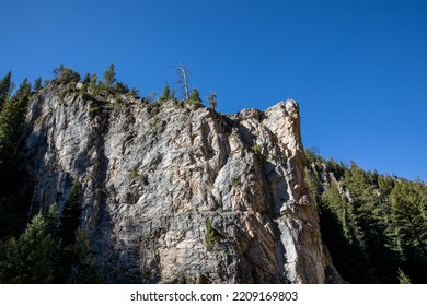 Rocky Ridge Line With Blue Sky