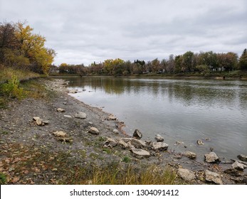 Rocky Riverbank Of The Assiniboine River