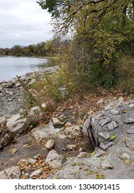 Rocky Riverbank Of The Assiniboine River