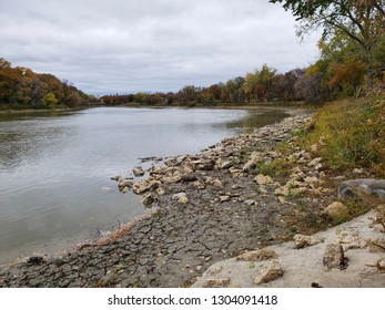 Rocky Riverbank Of The Assiniboine River