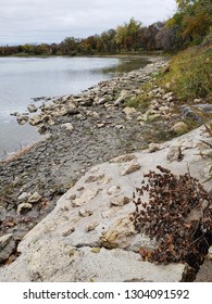 Rocky Riverbank Of The Assiniboine River