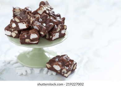 Rocky Road Fudge With Marshmallow And Nuts