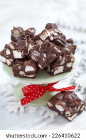 Rocky Road Fudge With Marshmallow And Nuts