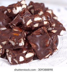 Rocky Road Fudge With Marshmallow And Nuts