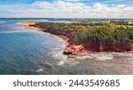 Rocky Shore on the Atlantic Ocean. Prince Edward Island, Canada.