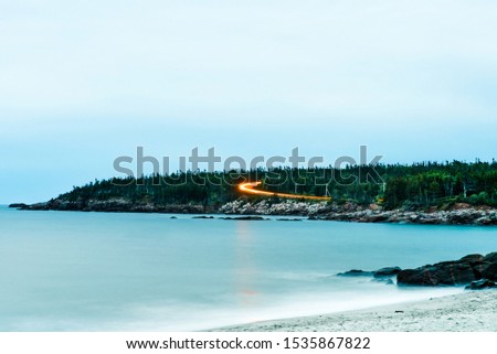 Similar – Foto Bild Bretonische Küste und Strand mit Granitfelsen an der Cote de Granit Rose